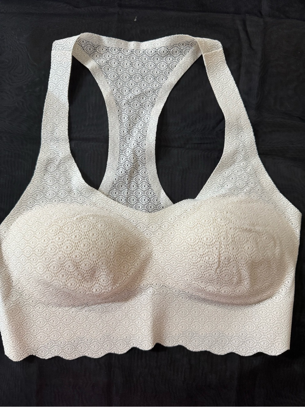 Sloggi from Anthropologie Seamless Lace Racerback Bralette w/removable pads-NWOT
